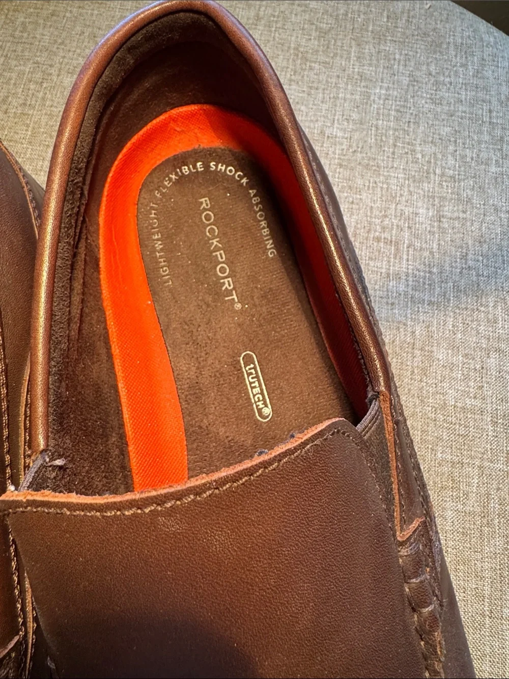 NWOB Rockport Trutech Men’s Brown Leather Loafers SZ 12 W‎